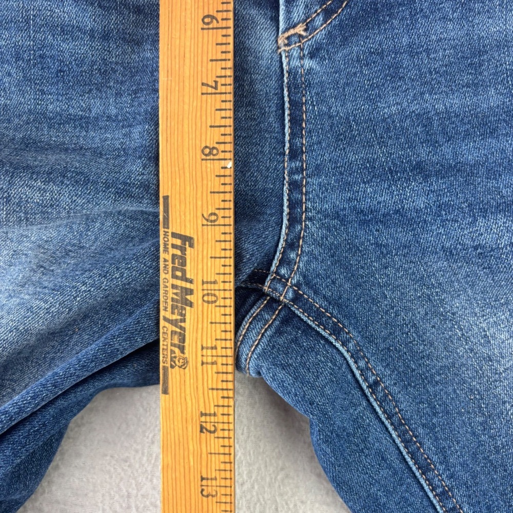 OAT New York High Rise Jeans Women 25 Blue Denim Straight Leg Stretch Workwear - Picture 5 of 10